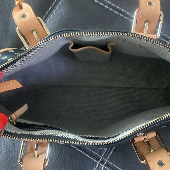 Dooney & Bourke Black and Tan Tote Bag - Picture 3 of 4